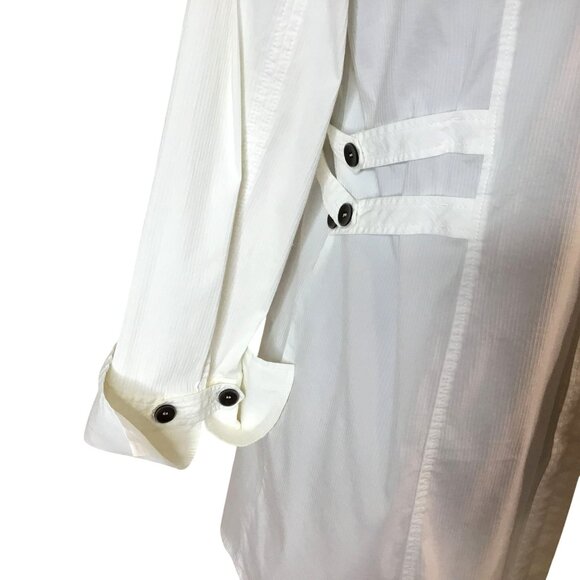 MARC CAIN Women White Sculptural Tunic Shirt Dress Jacket Tailored Minimalist M - Picture 4 of 13
